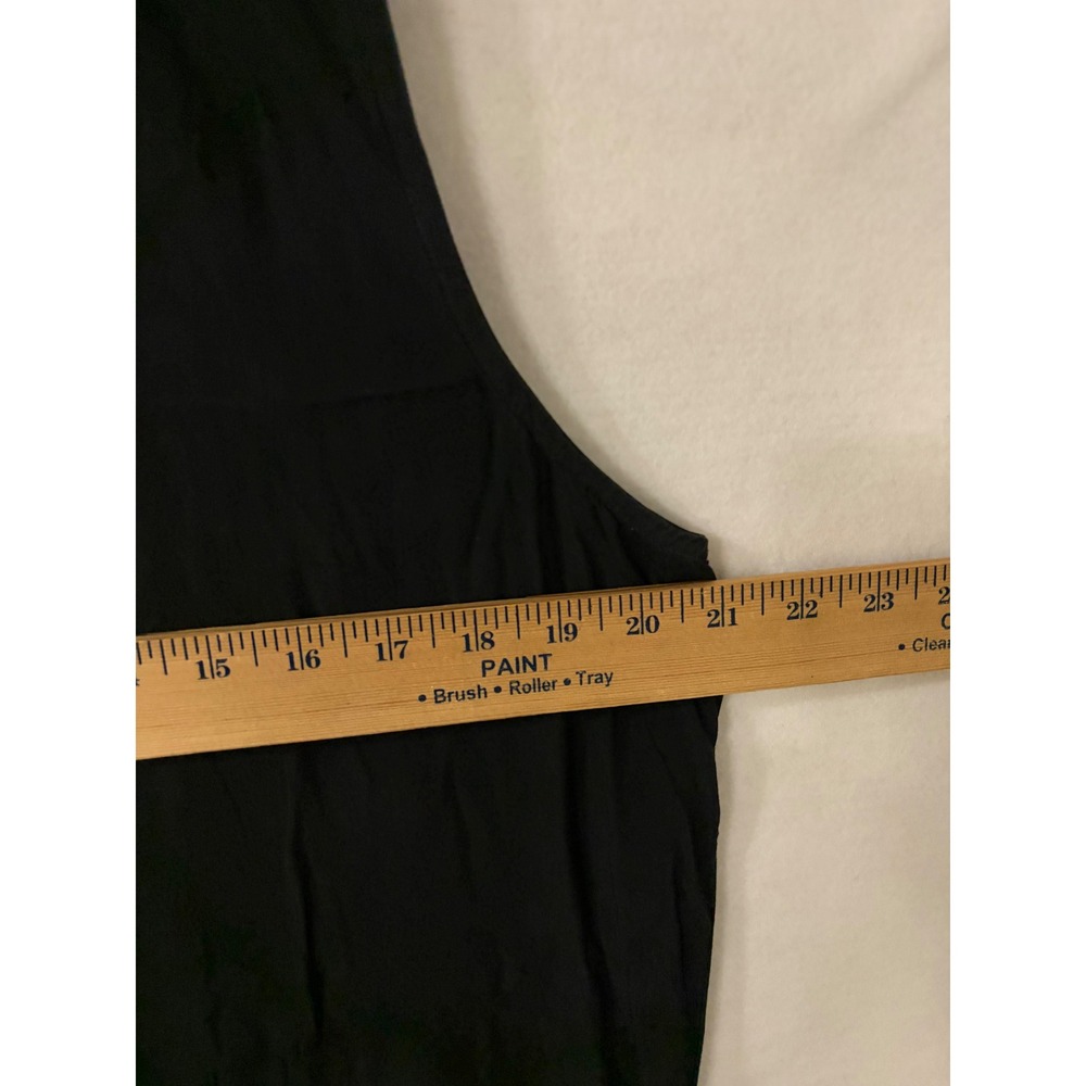 CP Shades Black Rayon Sleeveless Button Tunic Dress Small Made in USA Effortless - Picture 5 of 9